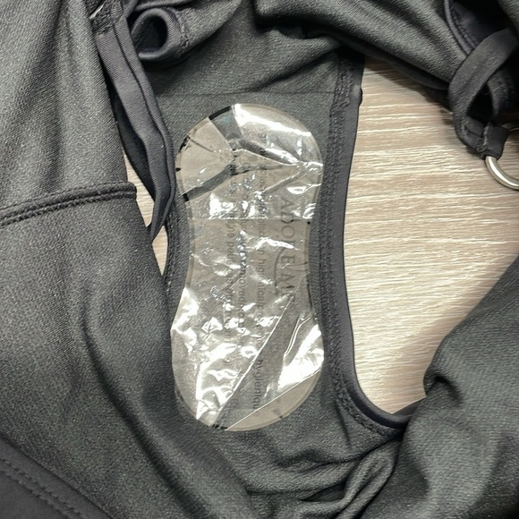 NWT Adore Me One Piece Swimsuit Black Strappy Silver Metal Ring Style #ADM54 L - Picture 13 of 14